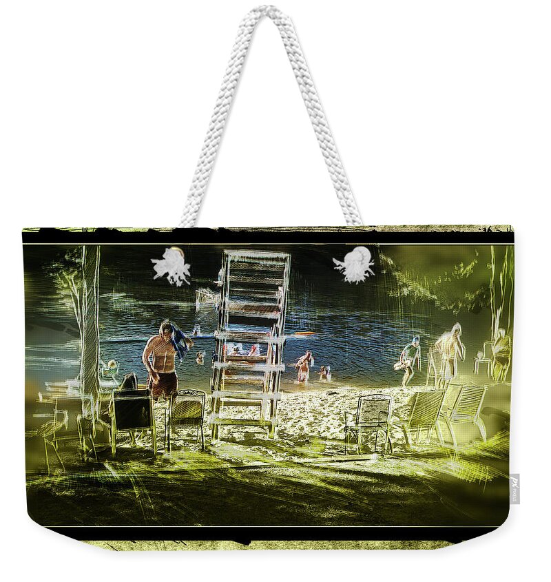 Water Polo Weekender Tote Bag featuring the painting Summertime Water Polo by John Gholson