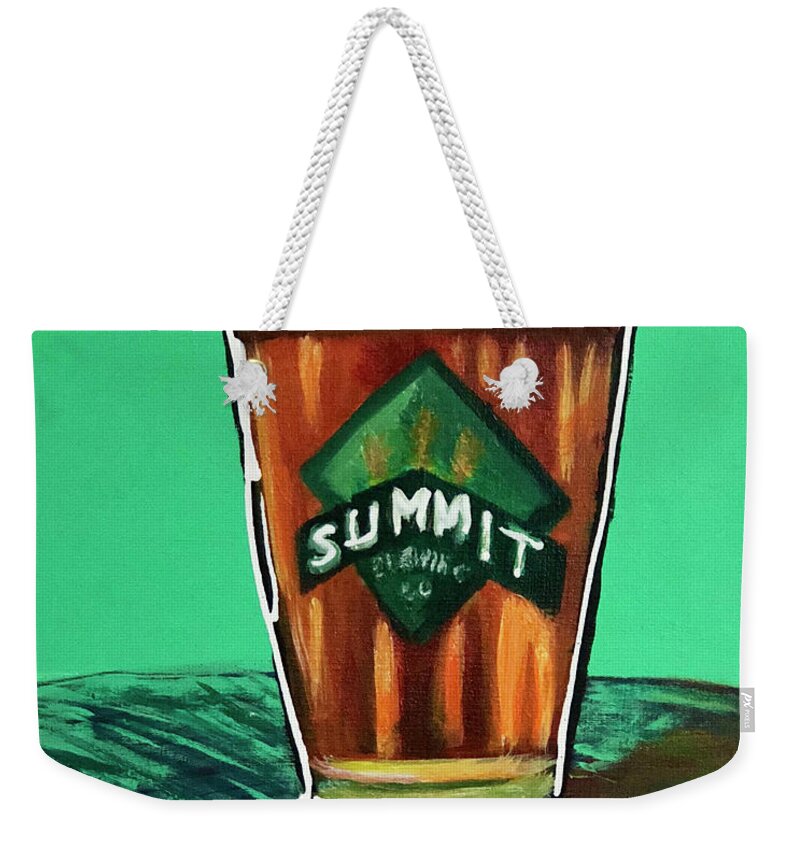 Summit Weekender Tote Bag featuring the painting Summit 2 by Laura Toth