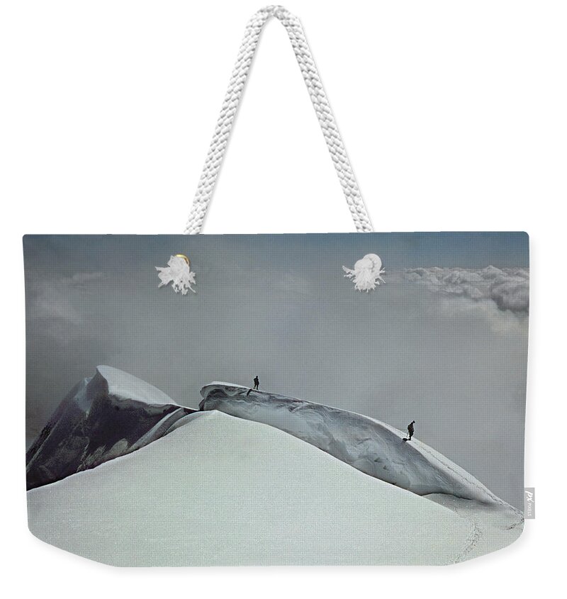 Summit Weekender Tote Bag featuring the photograph T-702412-Summit of Mt. Robson Color by Ed Cooper Photography