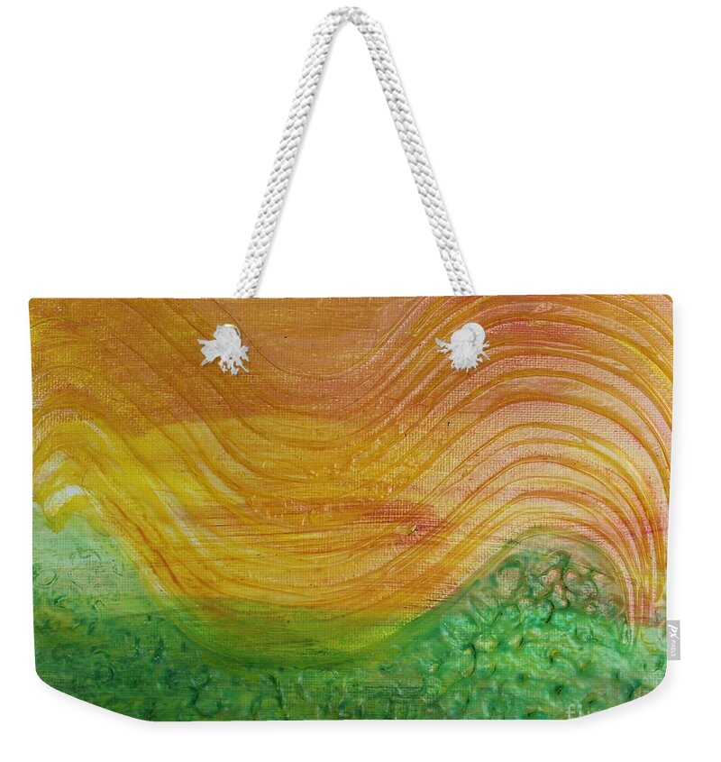 Sun Weekender Tote Bag featuring the painting Sun and Grass in Harmony by Sarahleah Hankes