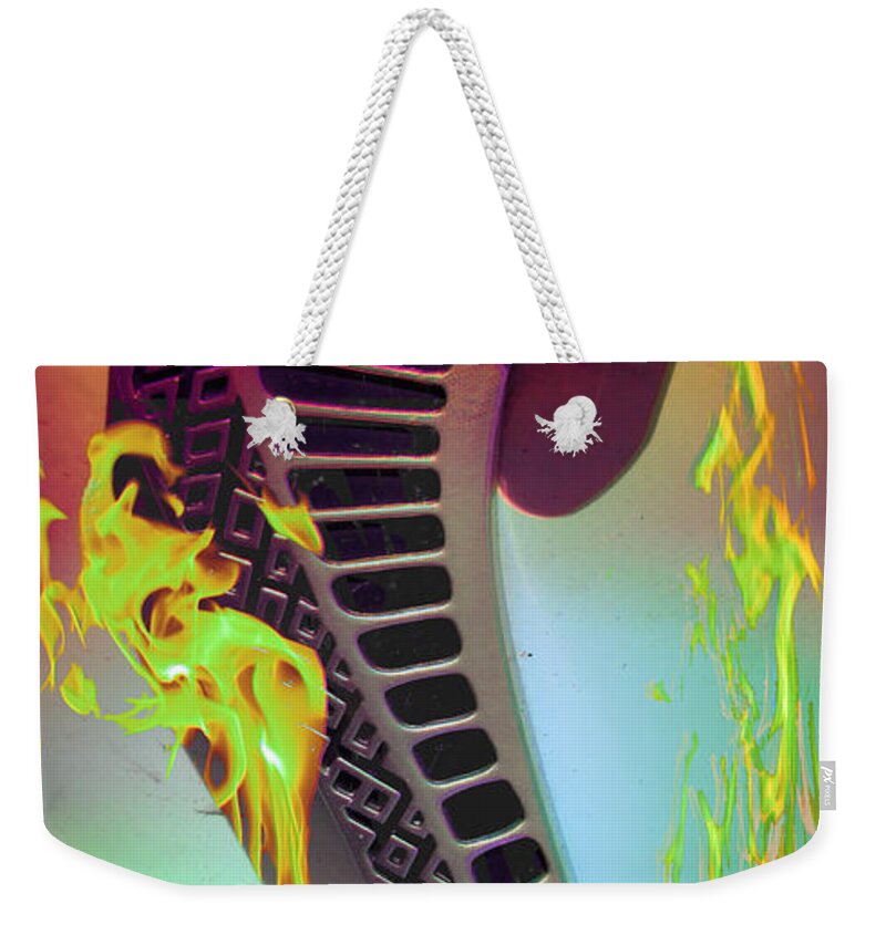 Cobra Weekender Tote Bag featuring the mixed media Sunburst Cobra by Kevin Caudill