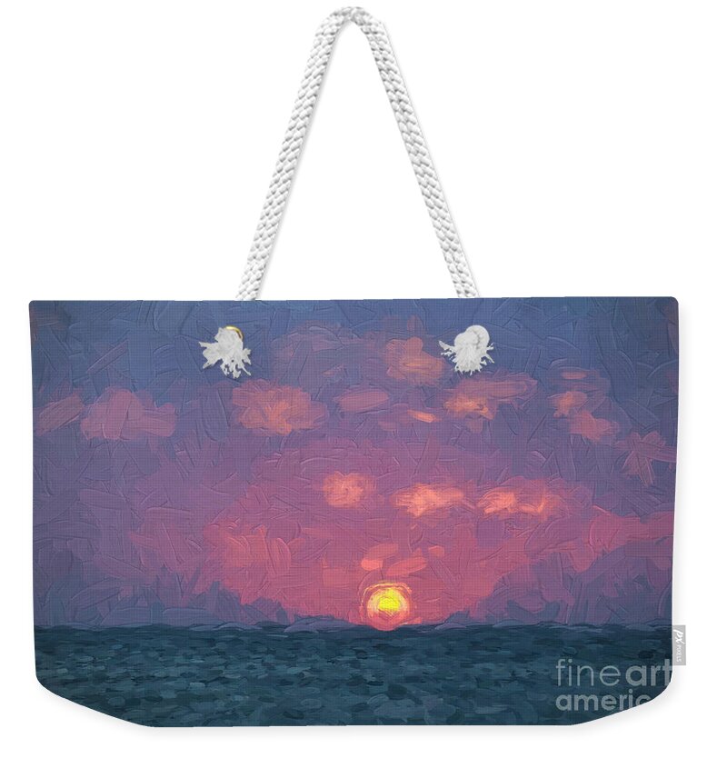 Seascape Weekender Tote Bag featuring the photograph Sun Down by David Letts