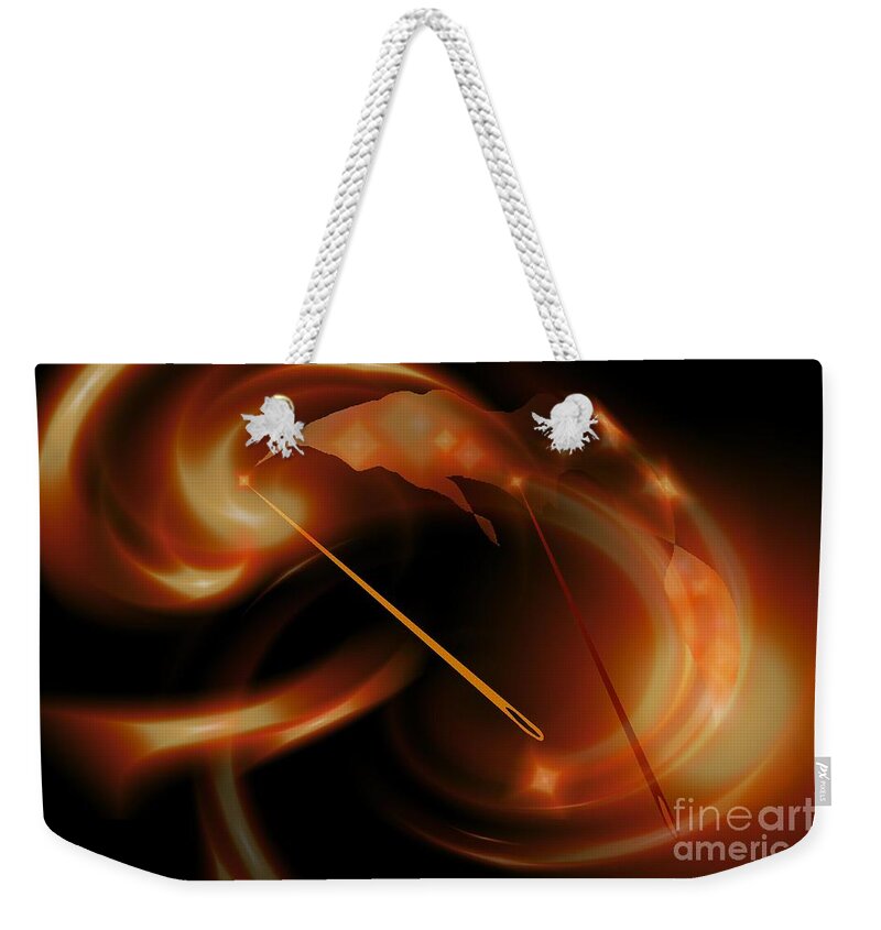 Sun Weekender Tote Bag featuring the digital art Sun Needles by Alice Chen