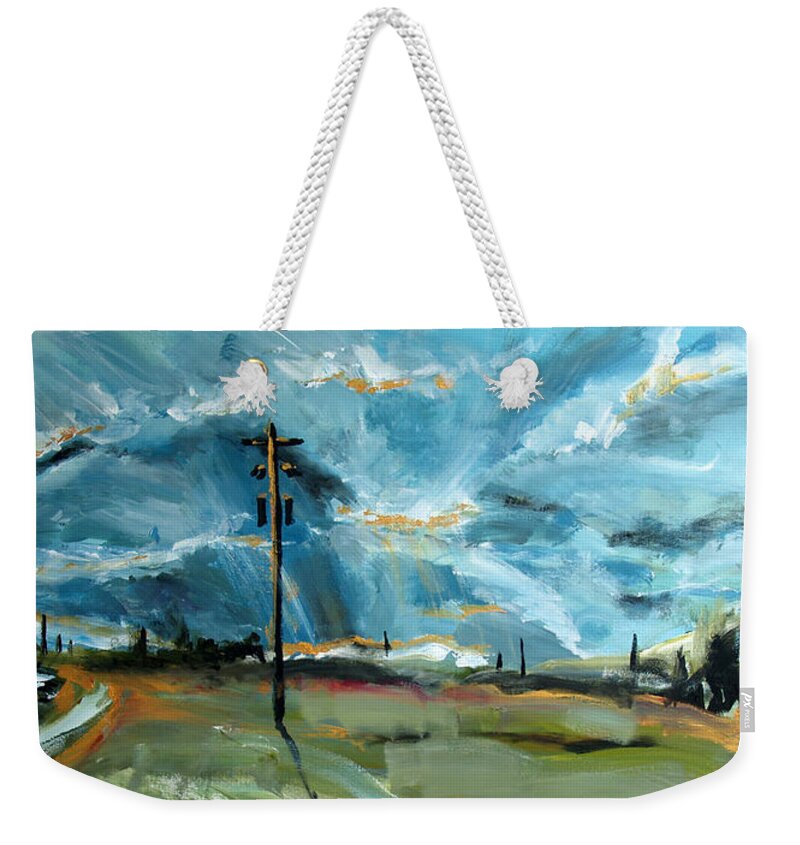  Weekender Tote Bag featuring the painting Sun Rays by John Gholson
