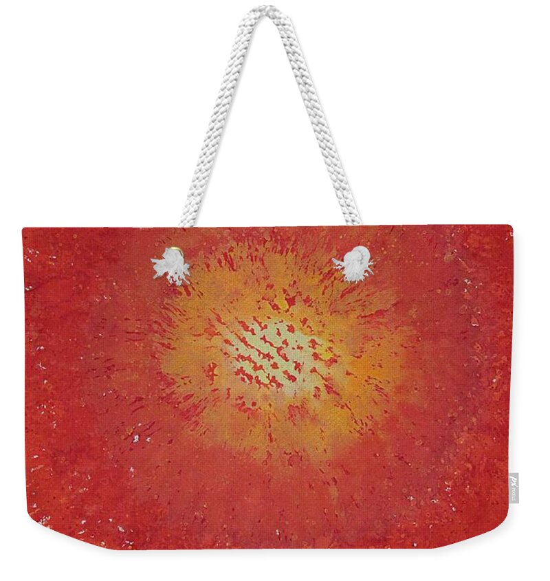 Sun Weekender Tote Bag featuring the painting Sunburst original painting by Sol Luckman
