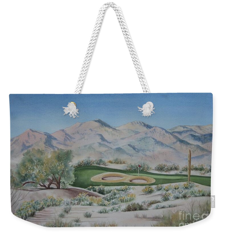 Golf Weekender Tote Bag featuring the painting Sundance-Buckeye by Deborah Ronglien