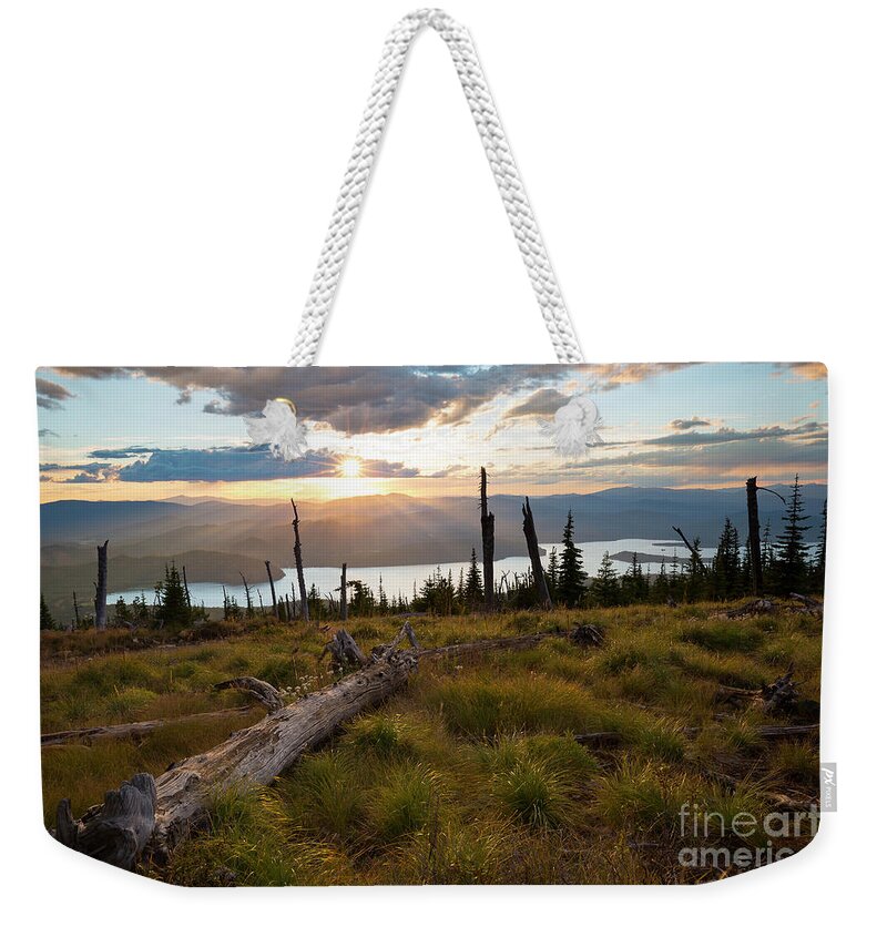 Bonner County Weekender Tote Bag featuring the photograph Sundance Sunset by Idaho Scenic Images Linda Lantzy