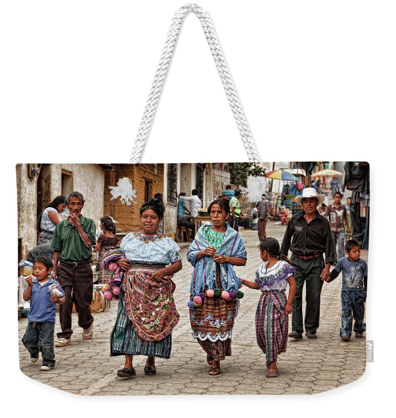 Guatemala Weekender Tote Bag featuring the photograph Sunday morning in Guatemala by Tatiana Travelways