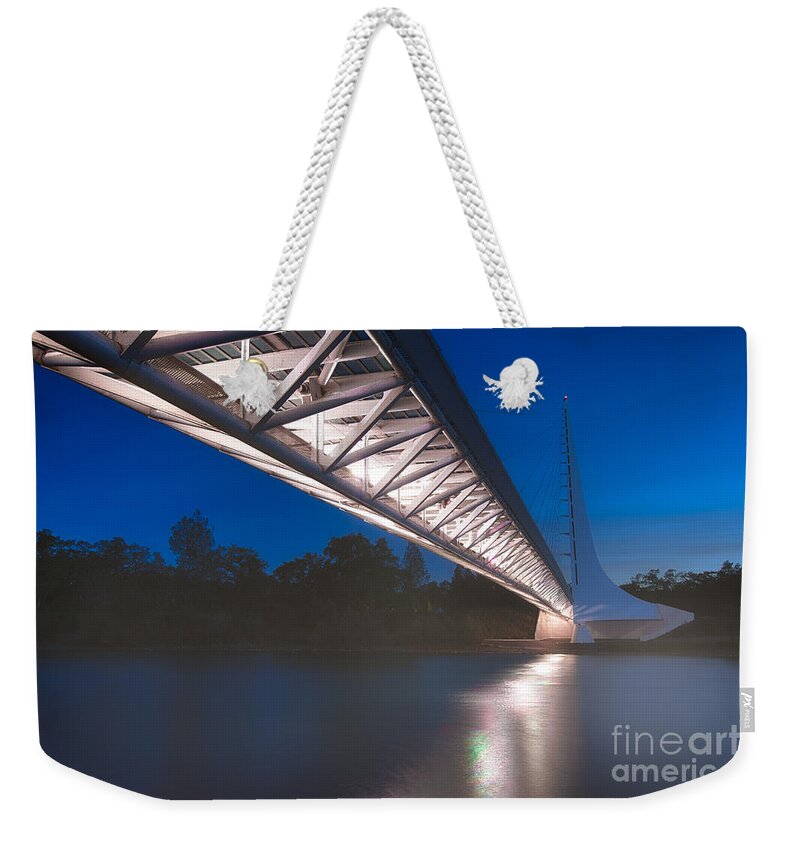 Sundial Bridge Weekender Tote Bag featuring the photograph Sundial Bridge 4 by Anthony Michael Bonafede