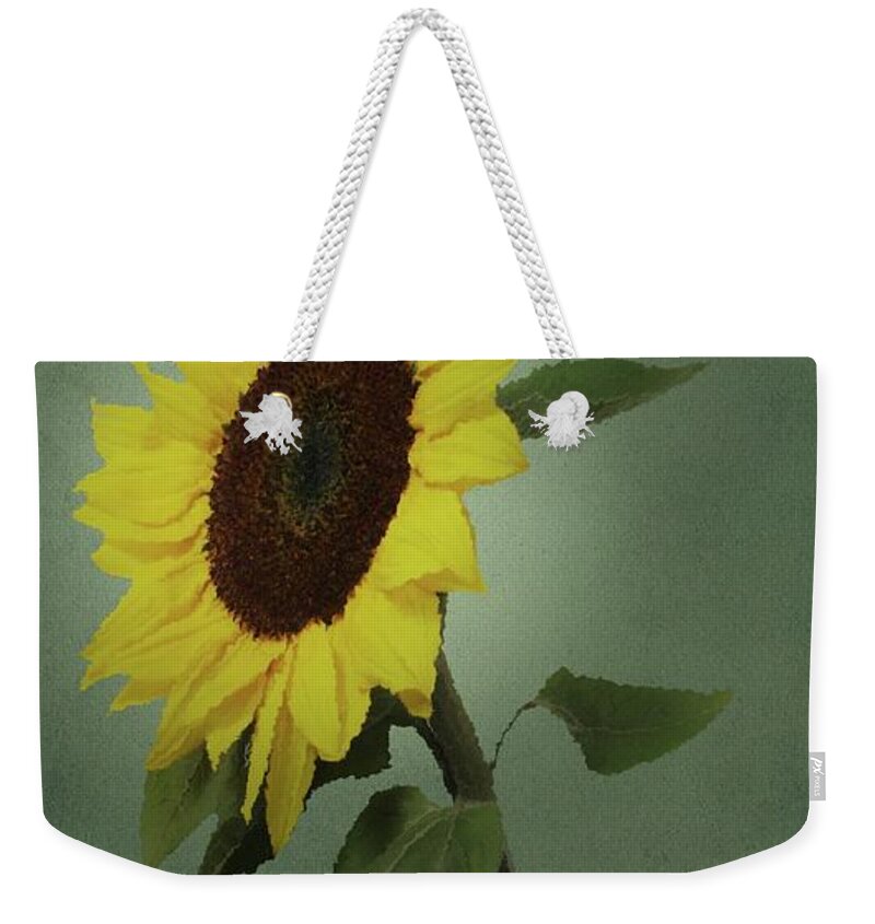 Sunflower Weekender Tote Bag featuring the painting Sunflower Glow by David Dehner