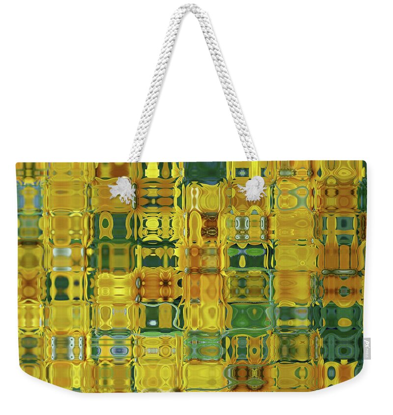 Greem Weekender Tote Bag featuring the photograph Sunflower Quilt by Tom Reynen