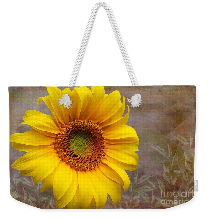 Painterly Weekender Tote Bag featuring the photograph Sunflower Serenade by Nina Silver