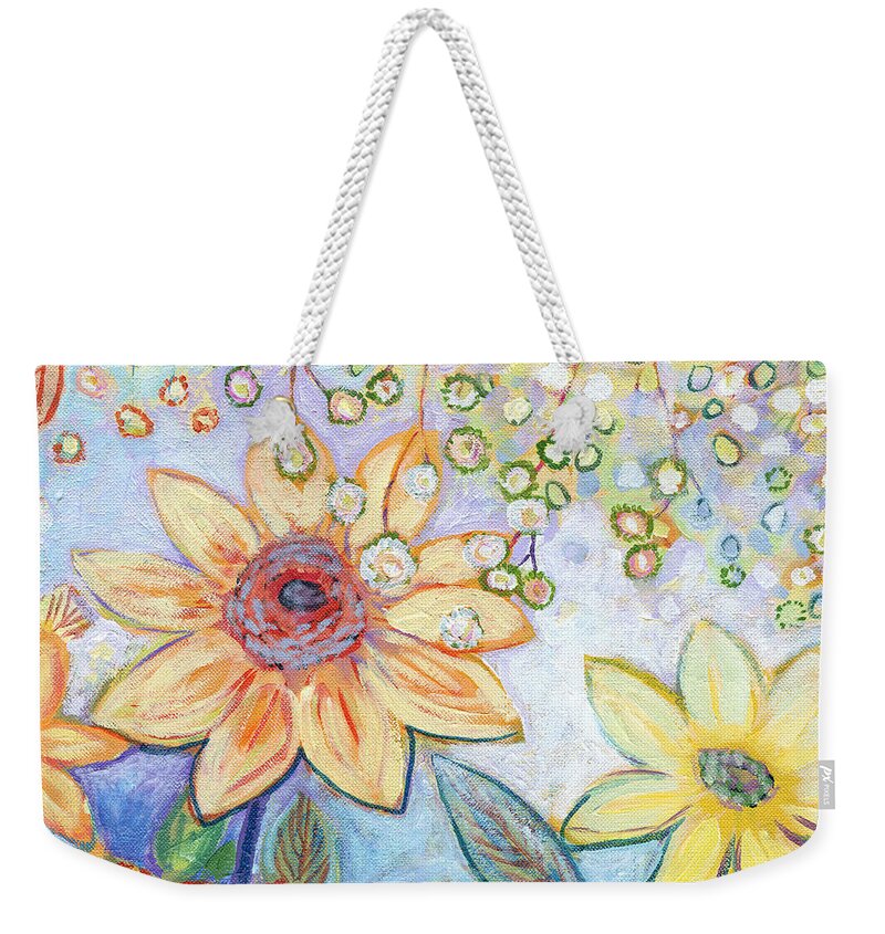 Sunflower Weekender Tote Bag featuring the painting Sunflower Tropics Part 2 by Jennifer Lommers