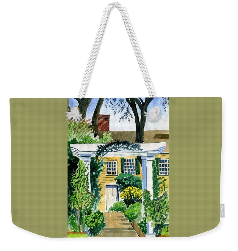 Flowers Weekender Tote Bag featuring the painting Sunflowers at Florence Griswold by Jeff Blazejovsky