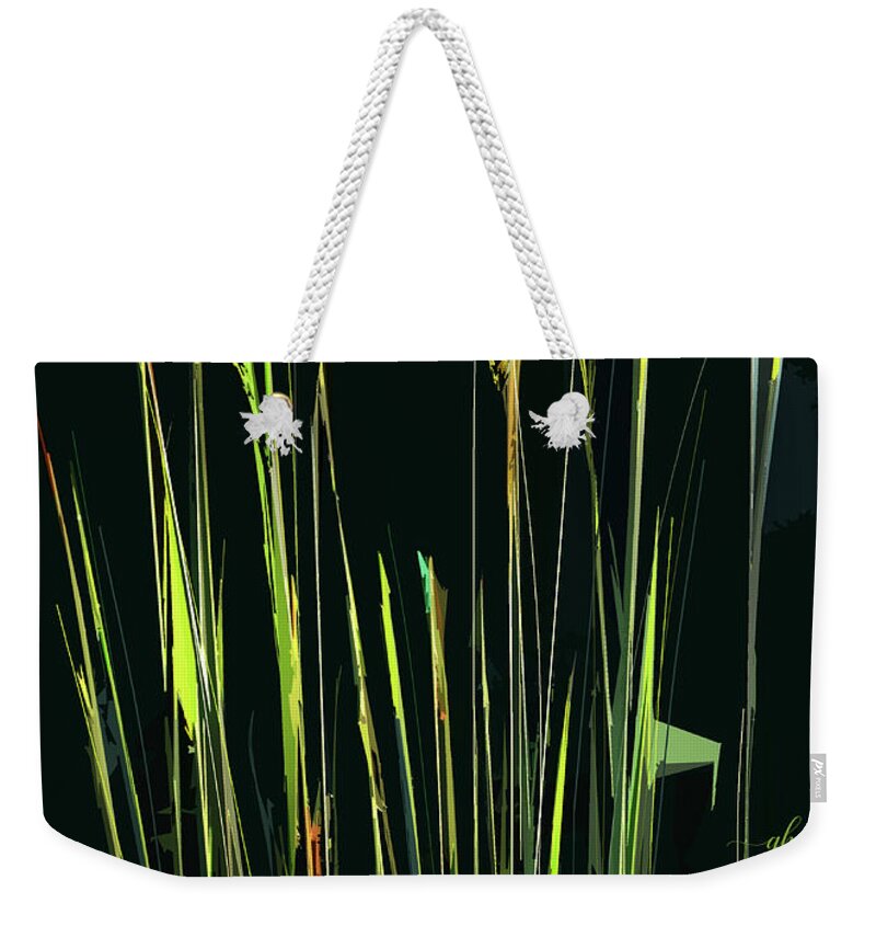 Grasses Weekender Tote Bag featuring the digital art Sunlit Grasses by Gina Harrison