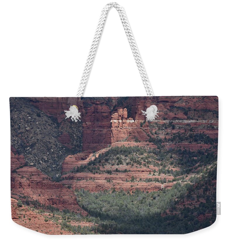 Red Rocks Weekender Tote Bag featuring the photograph Sunlit Redrocks by Ben Foster