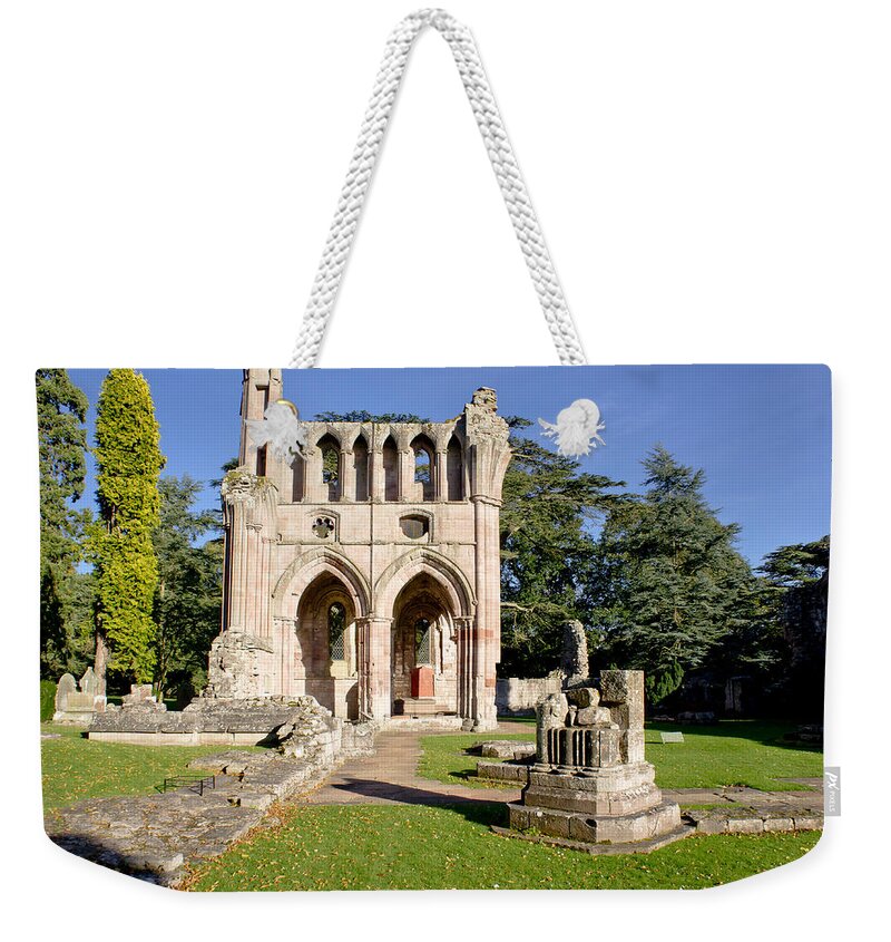 Dryburgh Weekender Tote Bag featuring the photograph Sunny afternoon in Dryburgh Abbey. by Elena Perelman