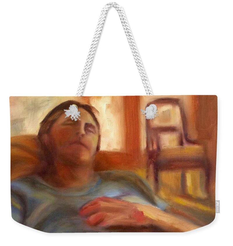 Figure Weekender Tote Bag featuring the painting Sunny Couch Dreams by Suzy Norris