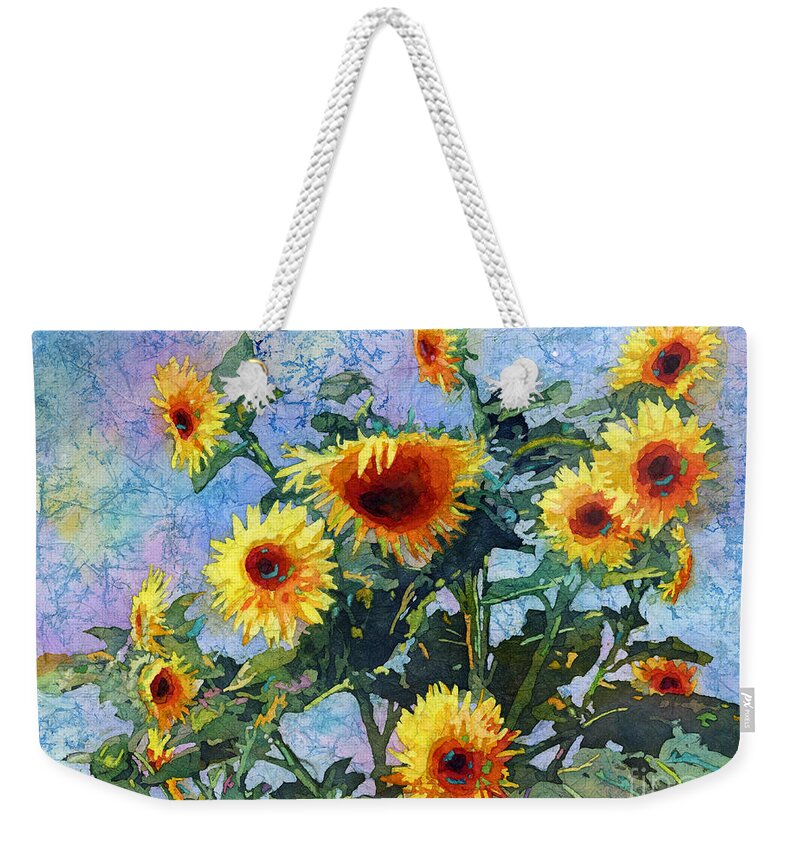 Sunflower Weekender Tote Bag featuring the painting Sunny Sundance by Hailey E Herrera
