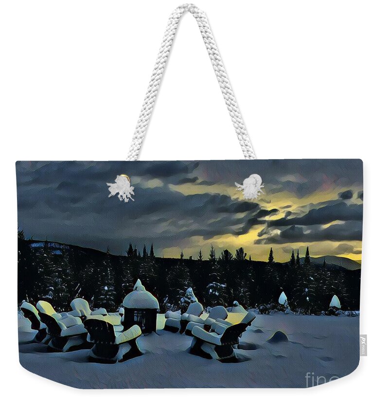Sunrise Weekender Tote Bag featuring the digital art Sunrise After Storm by David Rucker