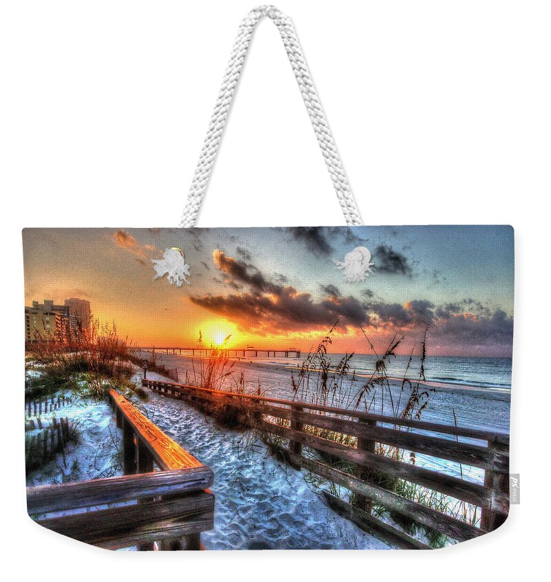 Alabama Photographer Weekender Tote Bag featuring the digital art Sunrise at Cotton Bayou by Michael Thomas