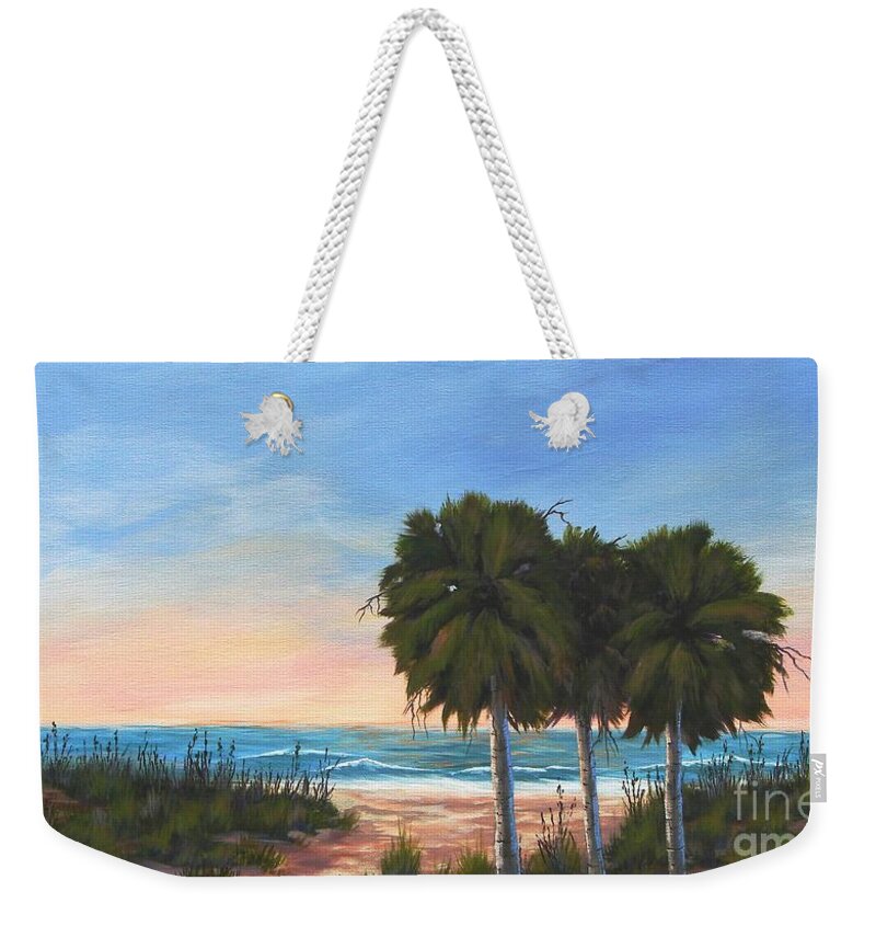 Beach Weekender Tote Bag featuring the painting Sunrise at Myrtle Beach by Jerry Walker