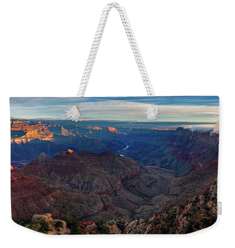 Arizona Weekender Tote Bag featuring the photograph Sunrise at Navajo Point by John Hight