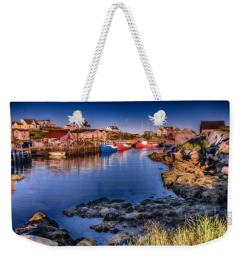 Peggy's Cove Weekender Tote Bag featuring the photograph Sunrise at Peggy's Cove by Patrick Boening