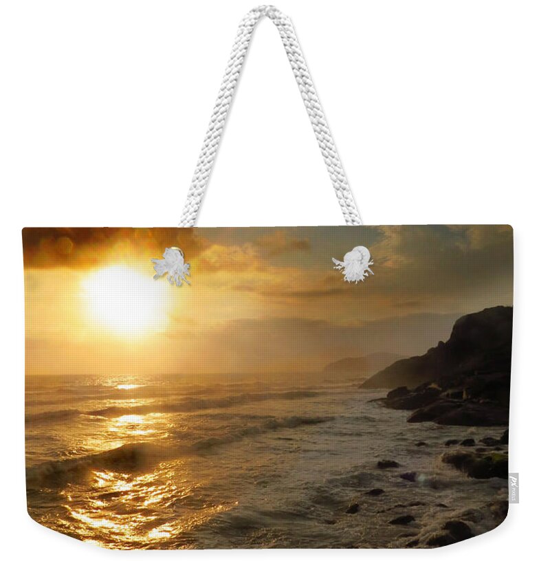 Sunrise Weekender Tote Bag featuring the photograph Sunrise by the Rocks by Metaphor Photo