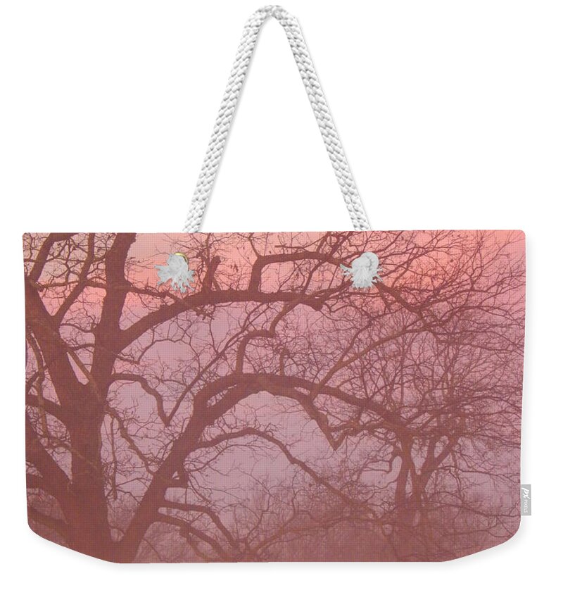 Morning Weekender Tote Bag featuring the photograph Sunrise Fog by Virginia White