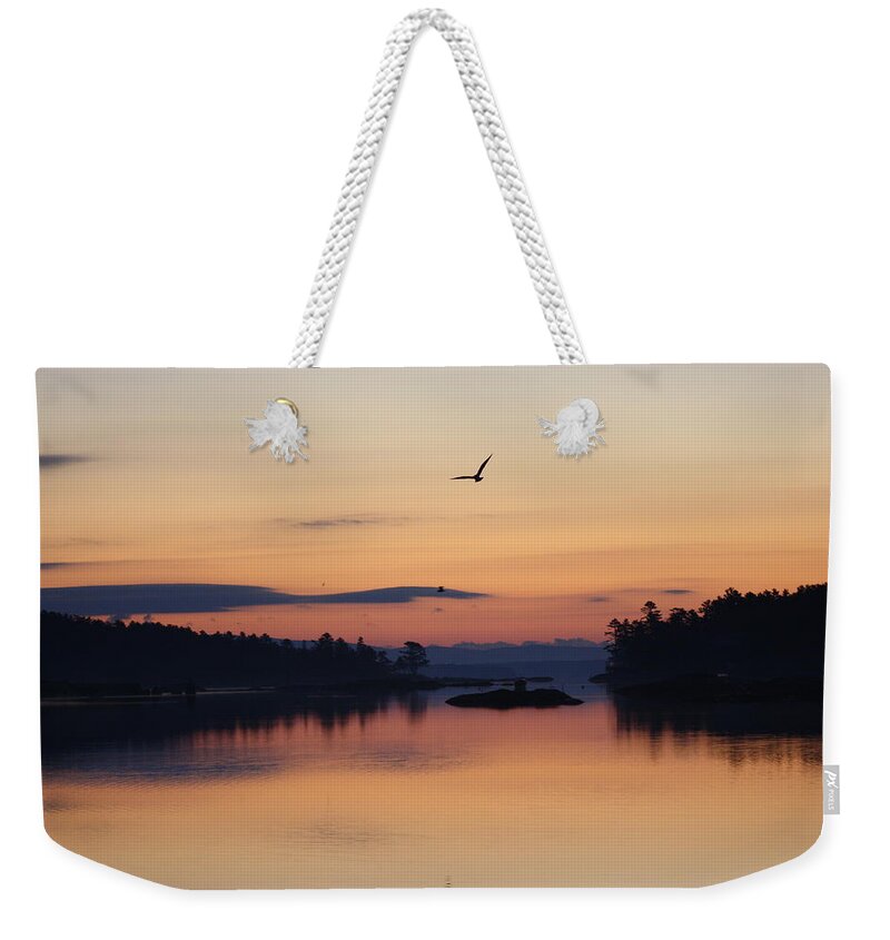 Sunrise Weekender Tote Bag featuring the photograph Sunrise in Blue Hill V by Greg DeBeck
