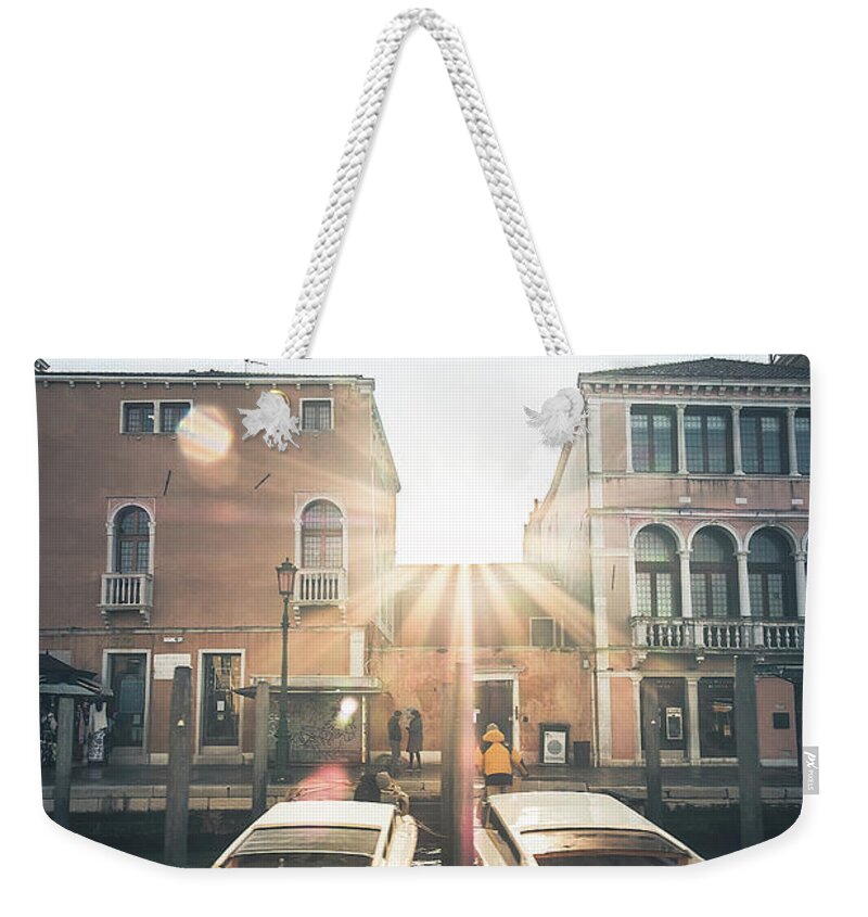 Sunrise In Venice By Marina Usmanskaya Weekender Tote Bag featuring the photograph Sunrise in Venice by Marina Usmanskaya