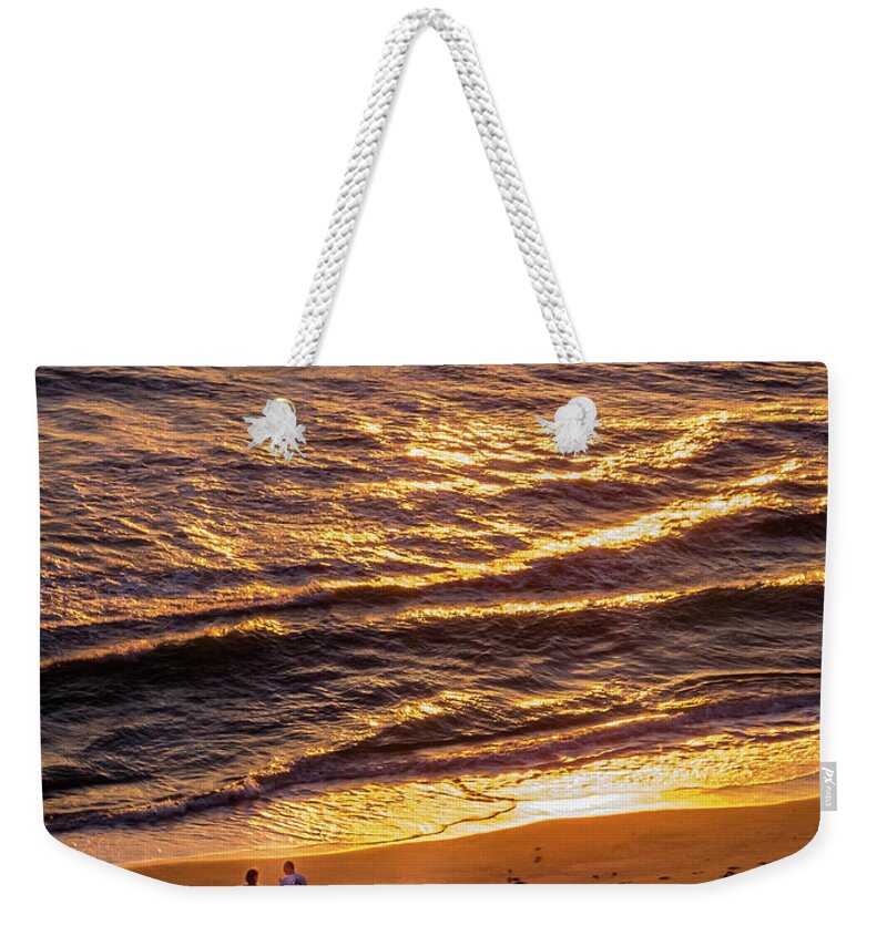 Atlantic Weekender Tote Bag featuring the photograph Sunrise on Melbourne Beach by Frank Mari