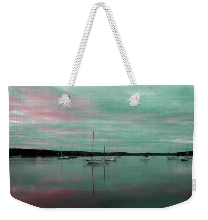 Sunrise Weekender Tote Bag featuring the photograph Sunrise on the CT River by JCV Freelance Photography LLC
