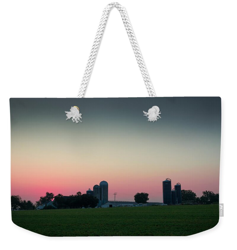 Sunrise On A Farm In Lancaster Weekender Tote Bag featuring the photograph Sunrise on the Farm by Kenneth Cole