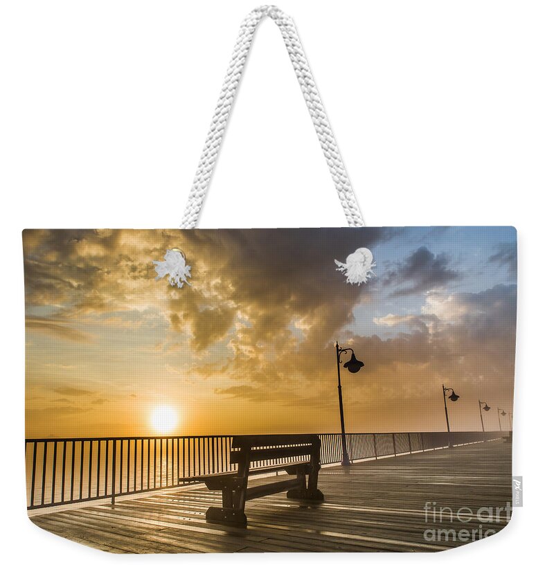 Sault Ste. Marie Weekender Tote Bag featuring the photograph Sunrise On The St. Mary's River 8901 by Norris Seward