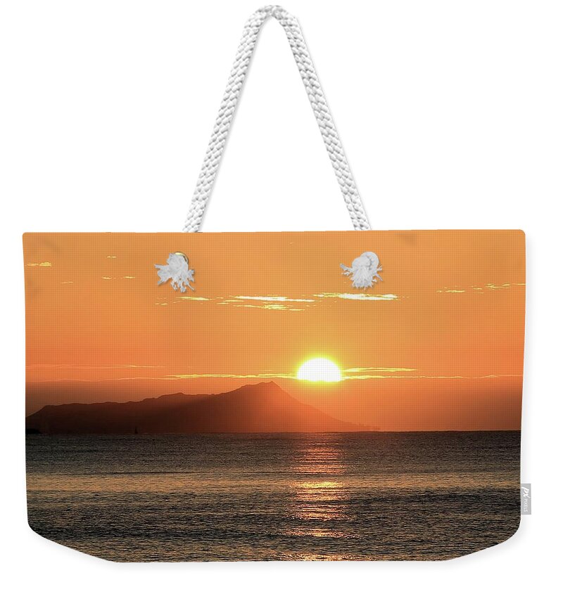 Photosbymch Weekender Tote Bag featuring the photograph Sunrise over Diamond Head by M C Hood