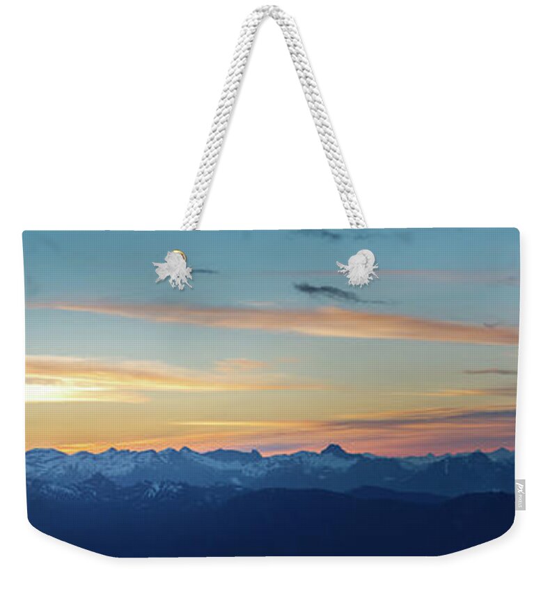 Canada Weekender Tote Bag featuring the photograph View From Mount Seymour at Sunrise by Rick Deacon