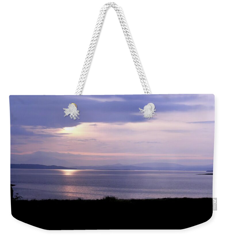  Landscape Weekender Tote Bag featuring the photograph Sunrise over the Mainland by Mary Lane