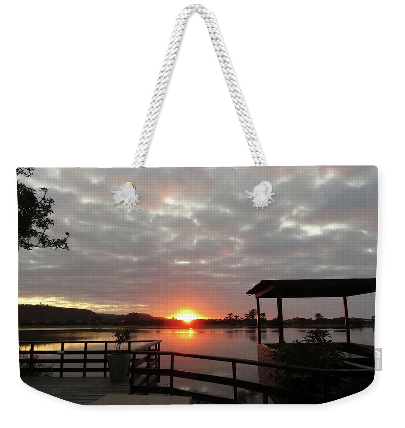 Sunrise Weekender Tote Bag featuring the photograph Sunrise Plettenberg Bay by Jennifer Wheatley Wolf