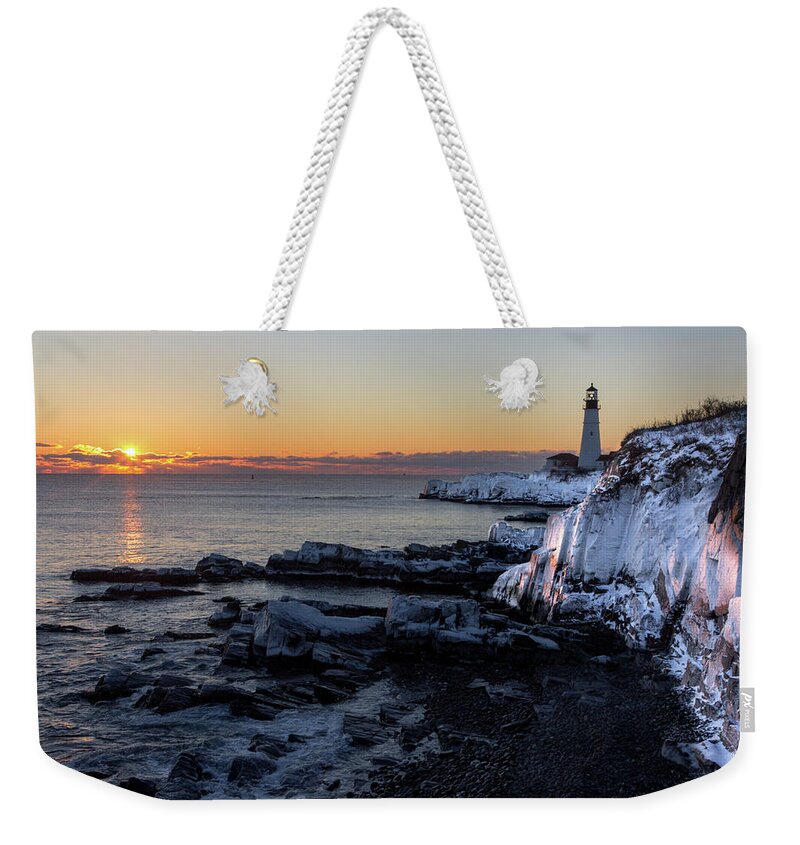 Sun Weekender Tote Bag featuring the photograph Sunrise Reflection by Darryl Hendricks