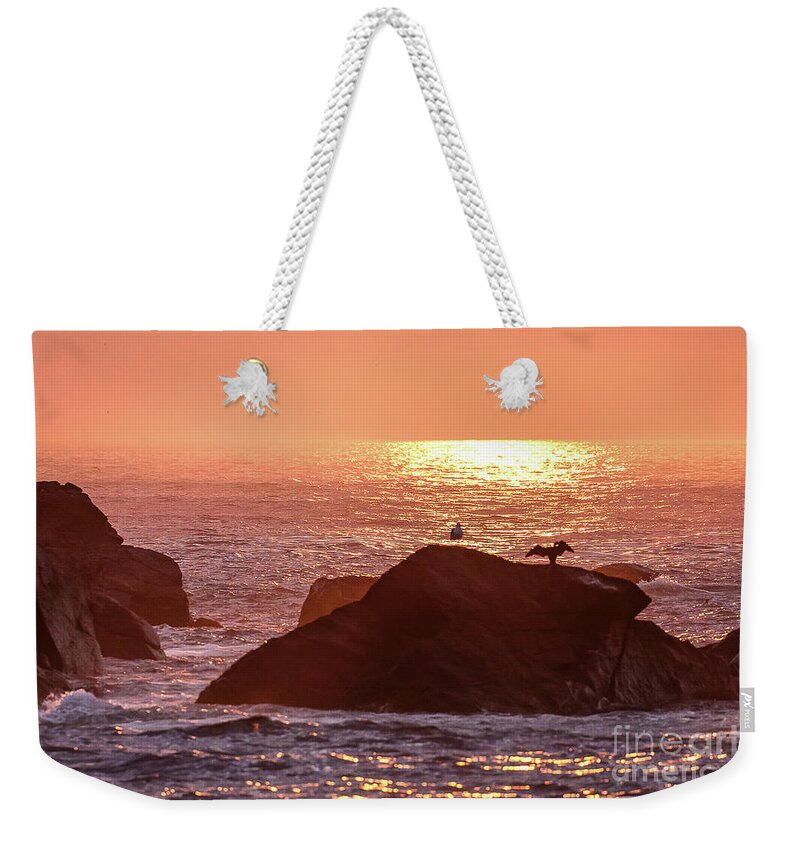 Monhegan Island Weekender Tote Bag featuring the photograph Sunrise, South Shore by Tom Cameron
