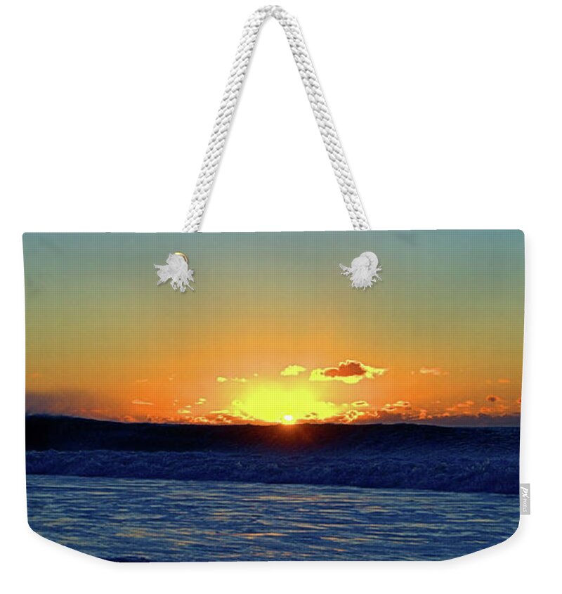 Seas Weekender Tote Bag featuring the photograph Sunrise Wave I I I by Newwwman
