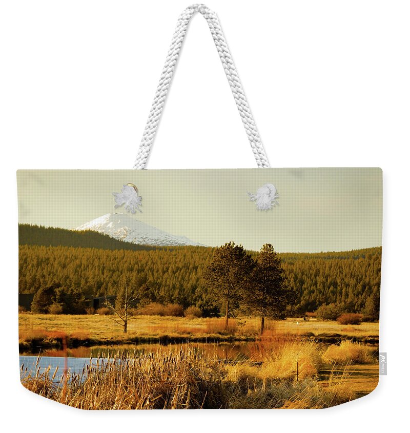 Oregon Weekender Tote Bag featuring the photograph Sunriver, Central Oregon by Aashish Vaidya