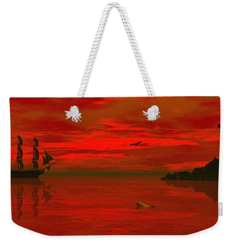 Bryce Weekender Tote Bag featuring the digital art Sunset arrival by Claude McCoy