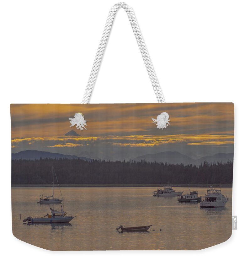 Cove Weekender Tote Bag featuring the photograph Sunset at Glacier Bay by Patricia Dennis