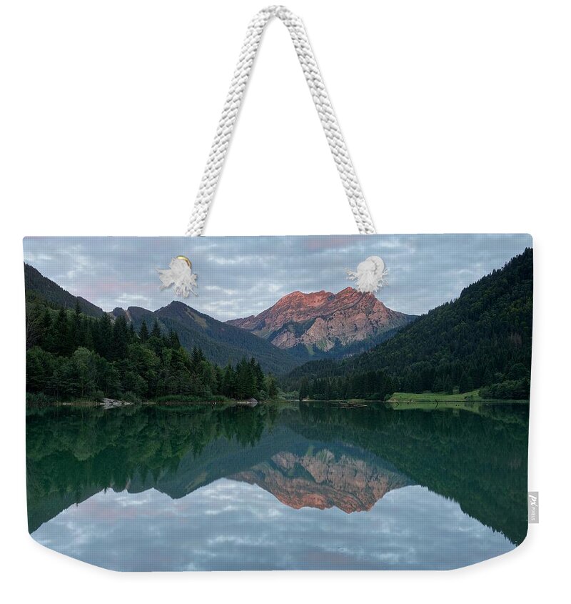 Lac De Vallon Weekender Tote Bag featuring the photograph Sunset at Lac De Vallon by Stephen Taylor