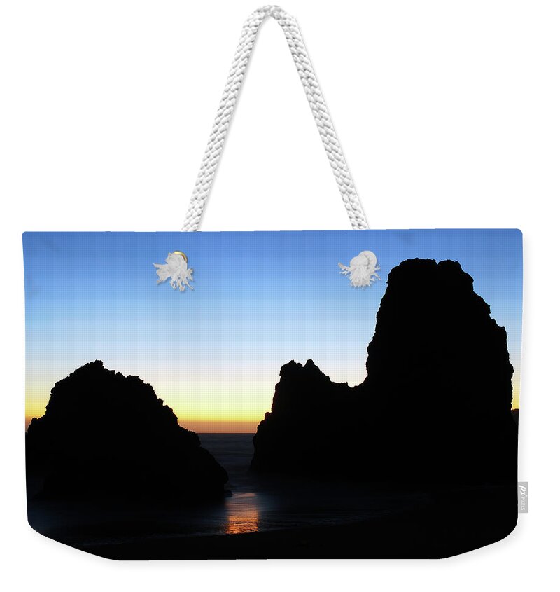Sunset Weekender Tote Bag featuring the photograph sunset at Rodeo by James Kirkikis