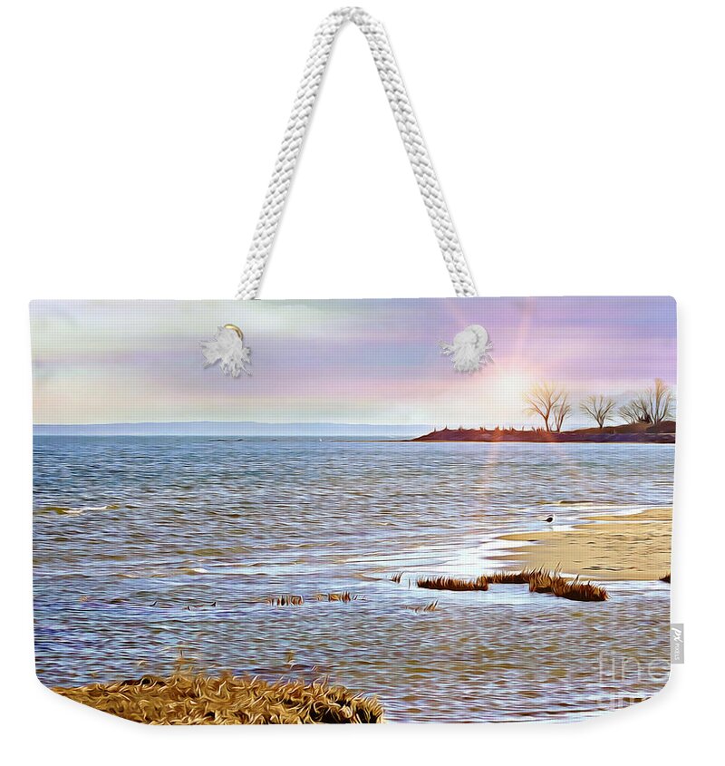 Photograph Weekender Tote Bag featuring the photograph Sunset At The Beach - Tod's Point by Judy Palkimas