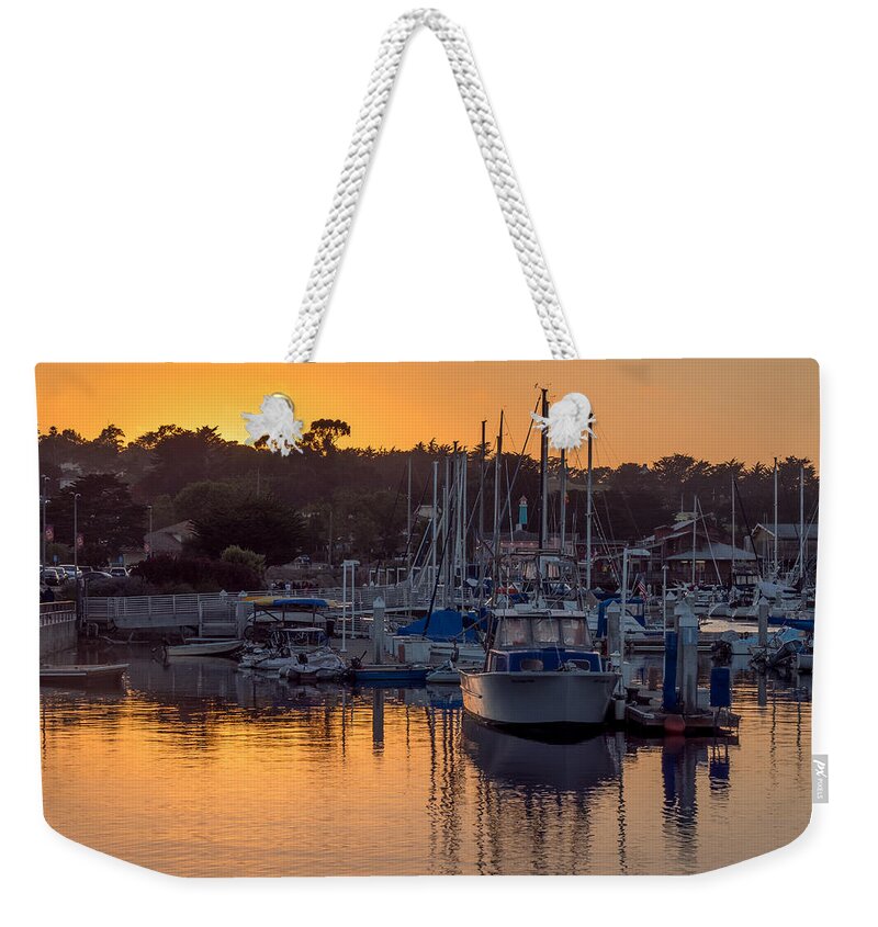 Monterey Weekender Tote Bag featuring the photograph Sunset at the Marina by Derek Dean